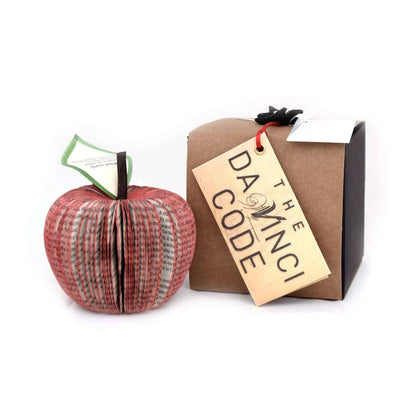 The Da Vinci Code book apple handmade from real book pages, unique literary gift