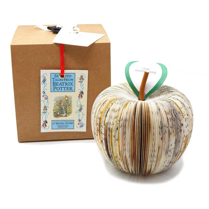 Peter Rabbit book apple handmade from real book pages, unique literary gift