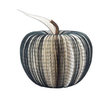 Black Apple book apple handmade from real book pages, unique literary gift