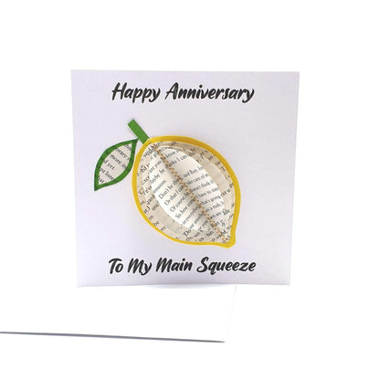 Handmade book lemon on white background, handmade book page gift