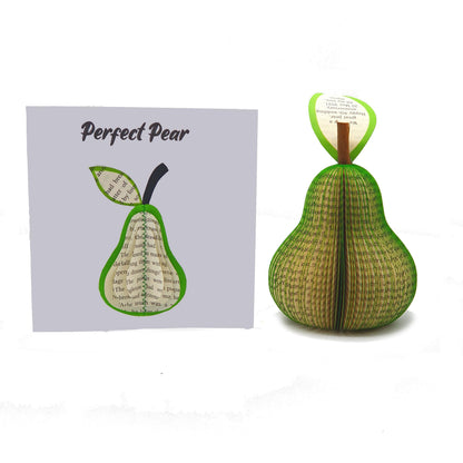 Collection of handmade book pear gifts in various styles