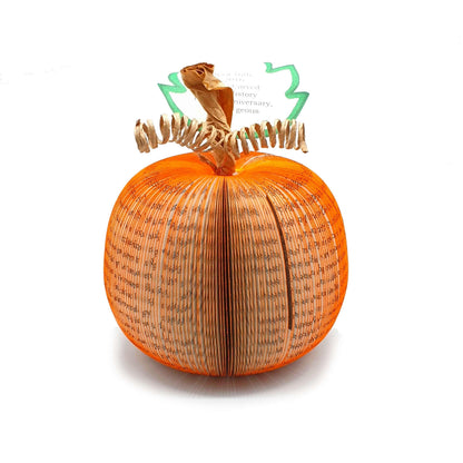 Handmade book page pumpkin, unique Halloween or autumn gift