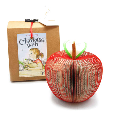 Charlotte's Web book apple presented in luxury gift box, ready for gifting