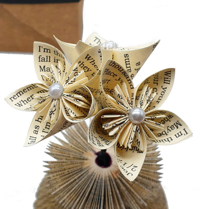 Personalised wedding vow or song lyric vase held in hands to show size