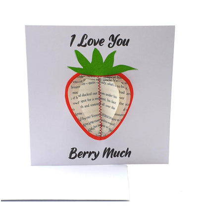 Handmade book strawberry, unique handmade anniversary gift