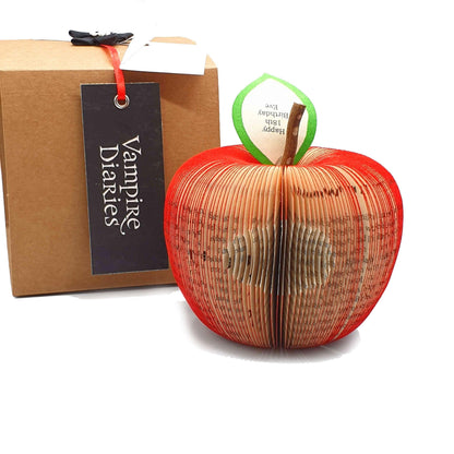 Vampire Diaries book apple handmade from real book pages, unique literary gift