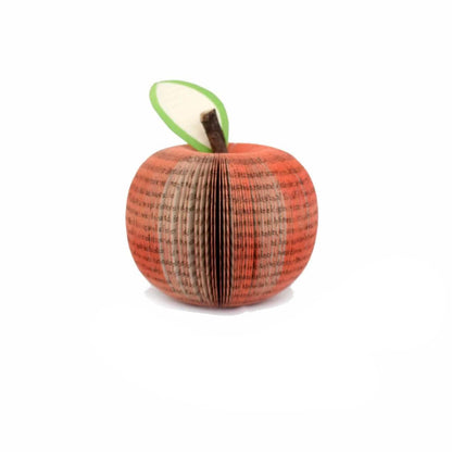 Handmade peach from real book pages, unique 4th anniversary fruit gift