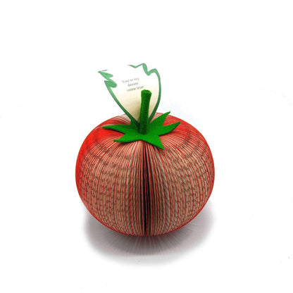 Handmade book tomato, unique 4th anniversary fruit gift