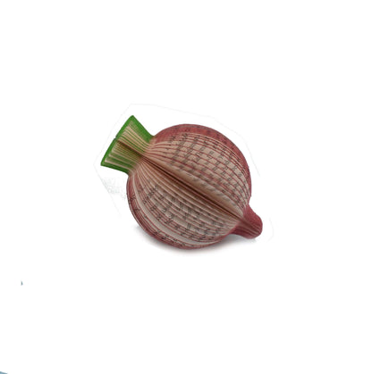 Handmade book page beetroot sculpture, unique handmade gift