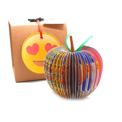 Emoji book apple handmade from real book pages, unique literary gift