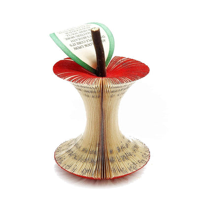 Apple Core book apple handmade from real book pages, unique literary gift