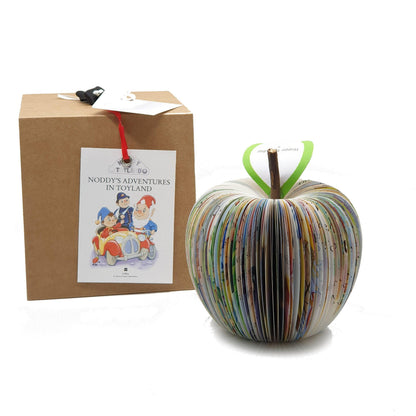 Noddy book apple handmade from real book pages, unique literary gift