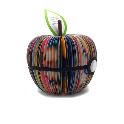 Pokémon book apple, freestanding handmade sculpture made from real book pages