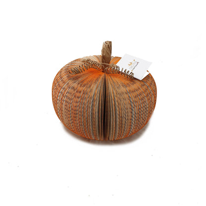 Large book page pumpkin handmade from real book pages, unique Halloween or autumn gift