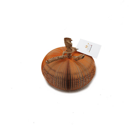 Small handmade pumpkin from real book pages, unique Halloween or autumn gift