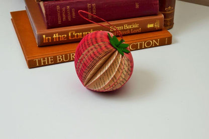 Strawberry book gift card shown open to reveal message inside