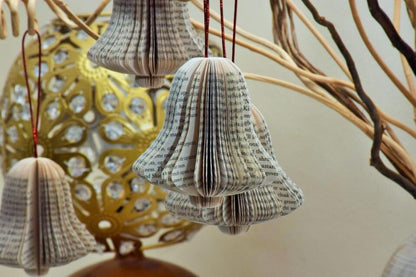 Hanging bell book decoration group display showing options