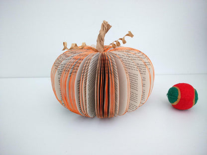Personalised leaf with custom message on large book pumpkin gift