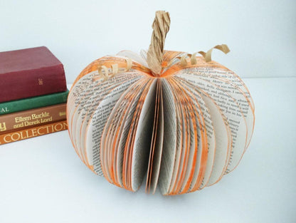 Large book page pumpkin presented in luxury gift box ready for gifting