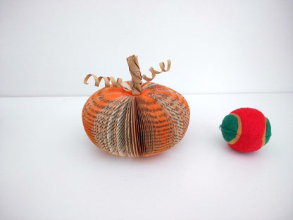 Small handmade book pumpkin presented in luxury gift box ready for gifting
