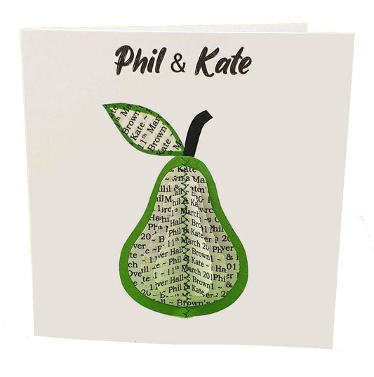 personalised fruit greeting card with handmade 3D book page design