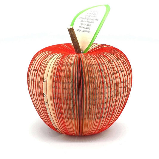 Personalised teacher apple gift handmade from book pages