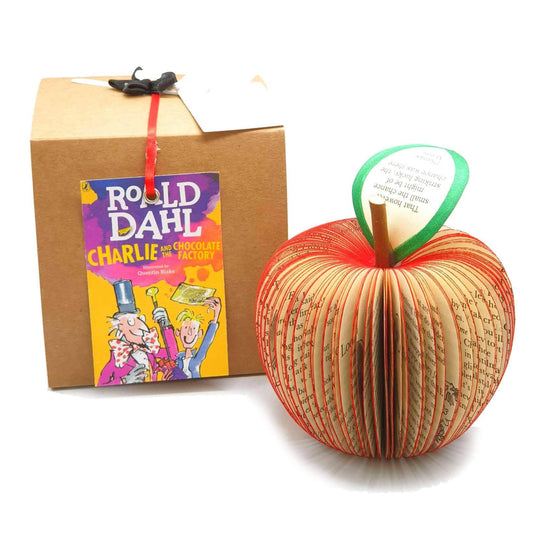 Roald Dahl book apple personalised teacher gift made from book pages