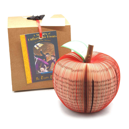 Series of Unfortunate Events book apple personalised gift made from book pages