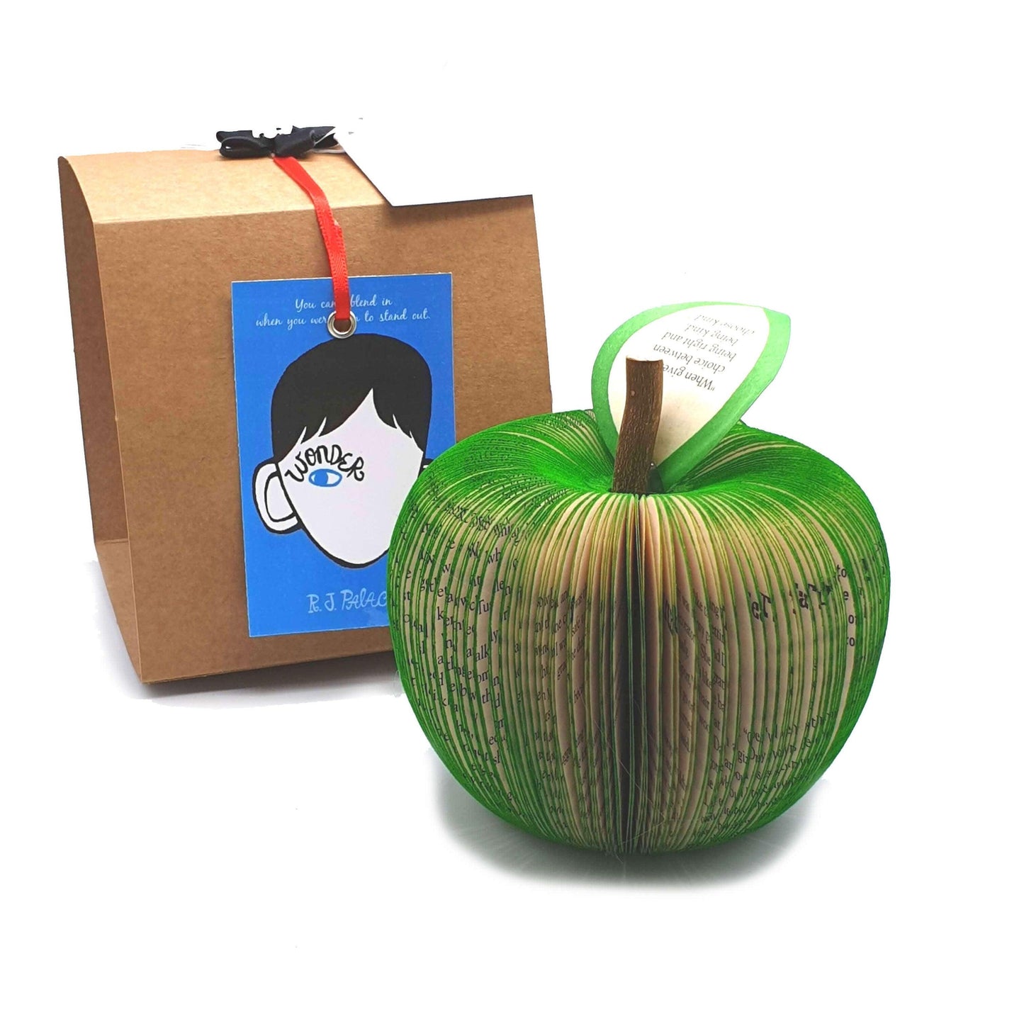 Wonder book apple personalised teacher gift made from book pages
